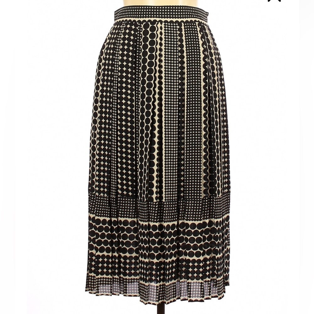 Who What Wear Black and White Pleated Midi Skirt - Size 10